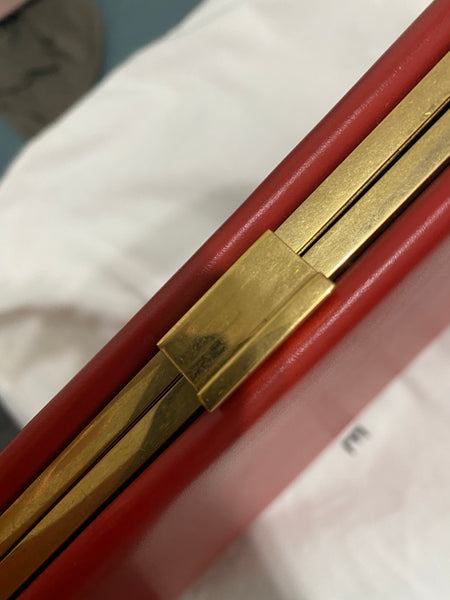 Céline Phoebe Philo Box Clasp Scarlet Red