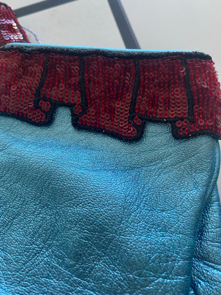 Gucci sequined-cuff leather gloves