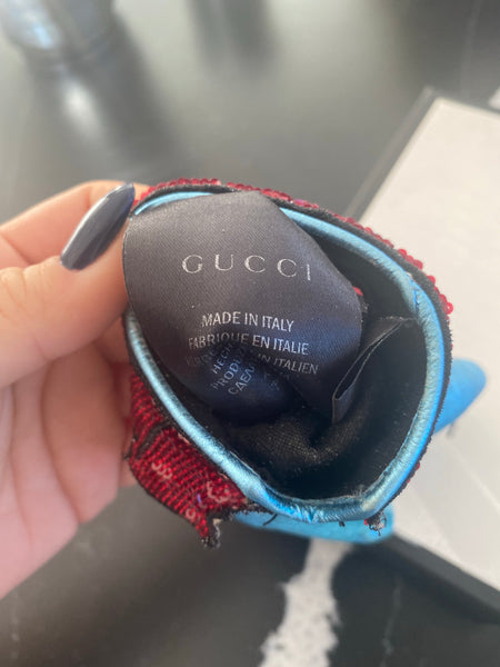 Gucci sequined-cuff leather gloves