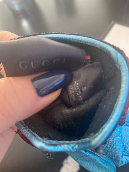 Gucci sequined-cuff leather gloves
