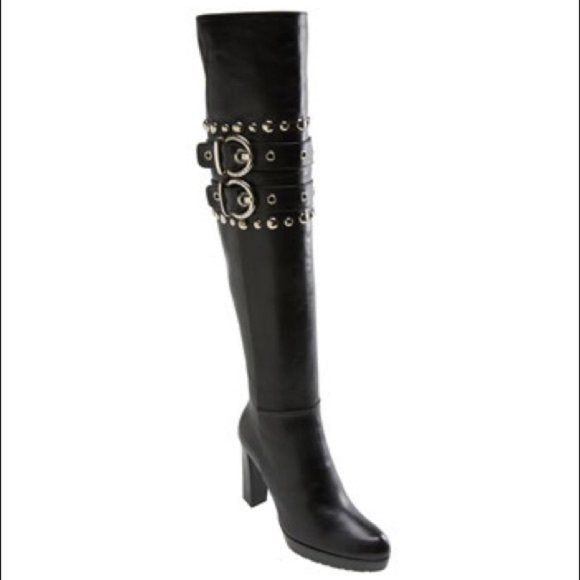 Stuart Weitzman Carnaby Black Leather OTK