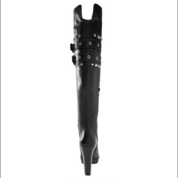 Stuart Weitzman Carnaby Black Leather OTK