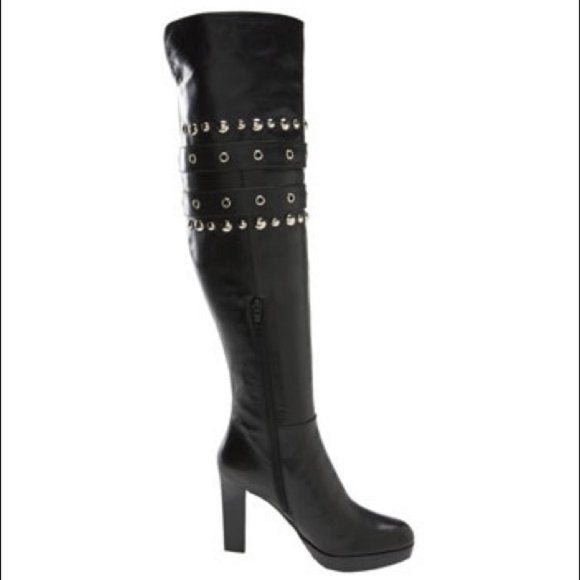 Stuart Weitzman Carnaby Black Leather OTK